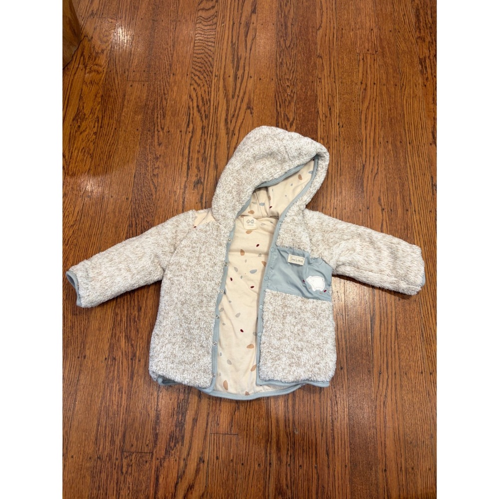 Andy Wawa Beige Woods Print Welsoft Hooded Jacket Baby Boy 9-12M